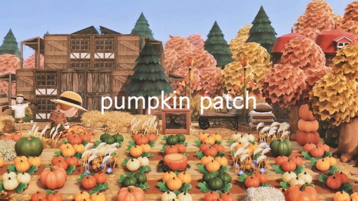 【あつ森】ハロウィン家具を使った田舎風のカボチャ畑 | pumpkin patch speedbuild | Animal Crossing New Horizons | acnh